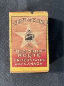 WHITE STAR LINE: Bryant and May R.M.S. Olympic 'The Big Ship Route' matchbox. 2½ins.