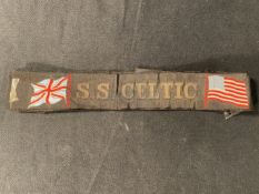 WHITE STAR LINE: S.S. Celtic gala night ribbon.