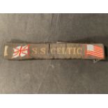 WHITE STAR LINE: S.S. Celtic gala night ribbon.