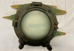 R.M.S. Titanic/Ocean Liner/R.M.S. Carpathia, Salvaged Porthole with Partial Wood Most portholes