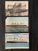 R.M.S. TITANIC: Pre-maiden voyage postcards plus another of The Great Gantry. (3)