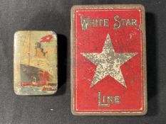WHITE STAR LINE: Cadbury's advertising tin plus one other advertising The Largest British