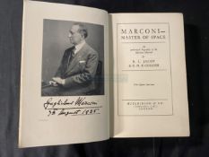 BOOKS: Marconi - Master of Space, author signed first edition.