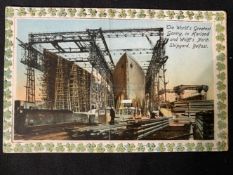 R.M.S. TITANIC: Philco Publishing Company photo card of Titanic and Olympic 'The World's Greatest