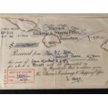 R.M.S. TITANIC: Extremely rare money order from Ahernes Exchange and Shipping Office in Queenstown