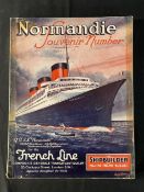 OCEAN LINER: S.S. Normandie soft bound souvenir number of The Shipbuilder.