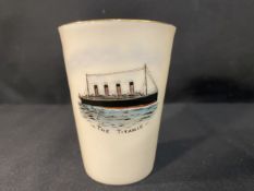 R.M.S. TITANIC: Unusual Carlton ware memorial commemorative beaker, formerly the property of Brian