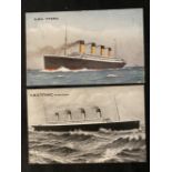 R.M.S. TITANIC: Pre-maiden voyage postcards. (2)