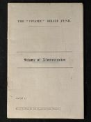 R.M.S. TITANIC: Soft cover 1913 Titanic relief fund Scheme of Administration.
