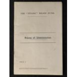 R.M.S. TITANIC: Soft cover 1913 Titanic relief fund Scheme of Administration.