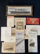 WHITE STAR LINE: Framed book postcard of White Star Line's Olympic. Plus a collection of White