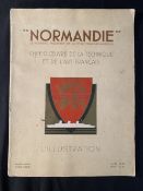 OCEAN LINER: Souvenir S.S. Normandie copy of L'illustration.