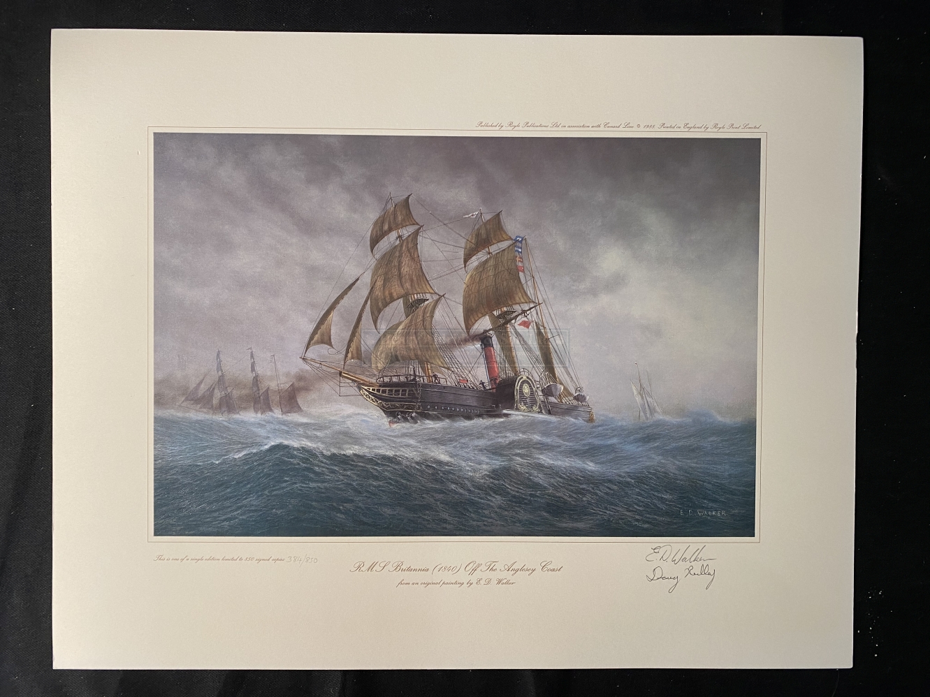 LIMITED EDITION PRINTS: Portfolio of Cunard Liners prints signed by the artists E. D. Walker and