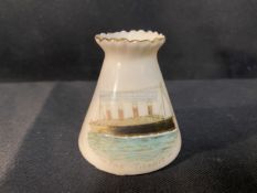 R.M.S. TITANIC: Unusual Carlton ware memorial commemorative vase, formerly the property of Brian