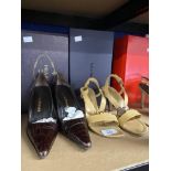 Fashion/Designer Shoes & Boots: Prada box Russell and Bromley brown court shoe, 3½ins stiletto heel,