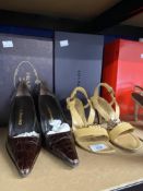 Fashion/Designer Shoes & Boots: Prada box Russell and Bromley brown court shoe, 3½ins stiletto heel,