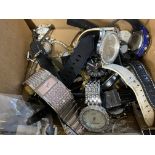 Watches: Modern watches, including Lorus, FCUK, Slazenger, Disney and Swatch, approx. 25. 1 box.