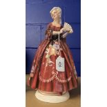 20th cent. Ceramics: Katzhutte woman in ball gown with fan, model 1323, c1935. 12ins.