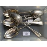 Hallmarked Silver: Ex-Dr. S. Lavington Hart Collection. Serving spoons (6), Josiah Williams & Co.