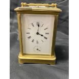 19th cent. Brass carriage clock with alarm/repeating mechanism, in need of restoration, movement