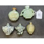 Ex-Dr. S. Lavington Hart Collection. Chinese 19th/20th cent. Snuff bottles carved jadeite, pale