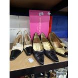 Fashion/Designer Shoes & Boots: Casadei gold colour leather wedge peep toe shoe, Charles Jourdan