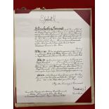 Militaria: Paper certificate for Lt General Akehurst's appointment as Knight Commander of the