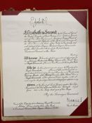 Militaria: Paper certificate for Lt General Akehurst's appointment as Knight Commander of the