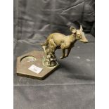 20th cent. Motoring bronze kangaroo impressed RD AEL possibly a converted car mascot. 6ins.