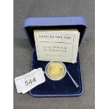 Numismatics: Gold coin Elizabeth II Jersey Proof Sovereign 2009 (Westminster Mint). 8g.