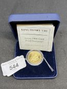 Numismatics: Gold coin Elizabeth II Jersey Proof Sovereign 2009 (Westminster Mint). 8g.