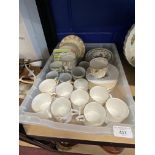 20th cent. Ceramics: Royal Worcester coffee cans x 8 and saucers x 11. Finecasa cans and saucers x