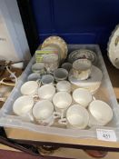 20th cent. Ceramics: Royal Worcester coffee cans x 8 and saucers x 11. Finecasa cans and saucers x