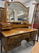 20th cent. Mahogany dressing table on tapering supports. 53ins. x 67ins. x 20ins.