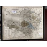 Maps: 19th cent. Map of Somersetshire by J & C Walker, with divisions and hundreds. 16½ins. x 13½
