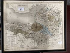 Maps: 19th cent. Map of Somersetshire by J & C Walker, with divisions and hundreds. 16½ins. x 13½