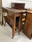 Early 20th cent. Mahogany lyre end drop leaf side table.