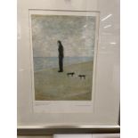 20th cent. Limited Edition print by L. S. Lowry of a man looking out to sea 1968 published by Adam