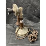 20th cent. Candlestick telephone impressed Kellogg 617833-C. 10½ins.