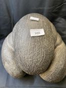 Marine Curiosities: Unusual three pod sea coconut/coco de mer. 10ins. x 10ins.