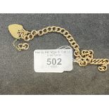 Hallmarked Jewellery: 9ct gold curb link bracelet, width 5.5mm, length 7½ins. Hallmarked Birmingham.