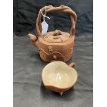 Ex-Dr. S. Lavington Hart Collection. 19th/20th cent. Chinese Yixing teapot oval cylinder shape