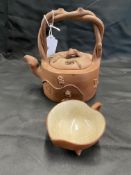 Ex-Dr. S. Lavington Hart Collection. 19th/20th cent. Chinese Yixing teapot oval cylinder shape