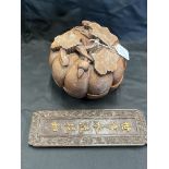 Ex-Dr. S. Lavington Hart Collection. Early 20th cent. Chinese treen carved gourd shaped pot and