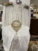 19th cent. Textiles white lawn Christening gown, front panel decorated with pin tucks and lace,