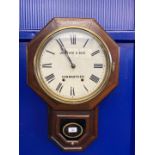 Clocks: Late 19th cent. Rosewood American Seth Thomas wall clock retailed by Jenkins & Son of