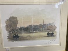 Hugh Casson (1910-1999): Two limited edition, signed Harrow School prints, framed and glazed. 9½ins.