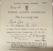 Crime & Punishment/Ronald Kray: London County Council school leaving certificate for one of the most