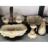 Early 20th cent. Ceramics: Walker Hall plated strawberry dish stand with W. Wild dishes, two