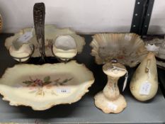 Early 20th cent. Ceramics: Walker Hall plated strawberry dish stand with W. Wild dishes, two